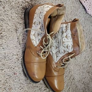 Brown lace boots